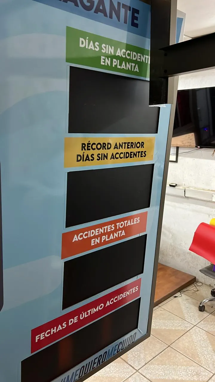 Tablero de días sin accidentes
