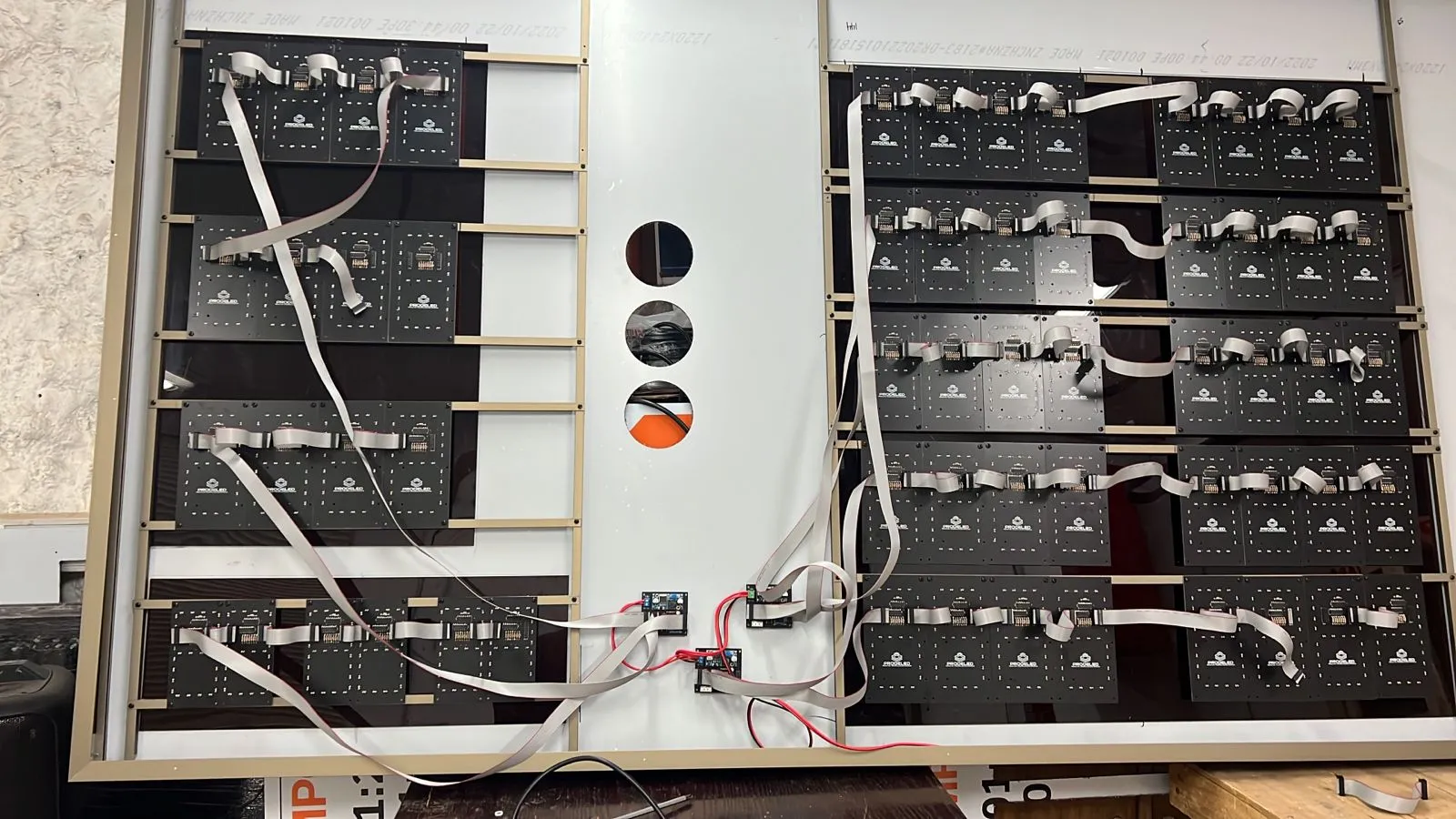 Electrónica del tablero por detrás
